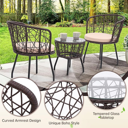 Kromax 3 Piece Bistro Set in Beige
