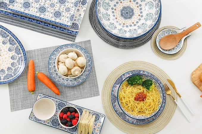 Bico Blue Talavera Ceramic 16 inch Oval Platter, Microwave &amp; Dishwasher Safe