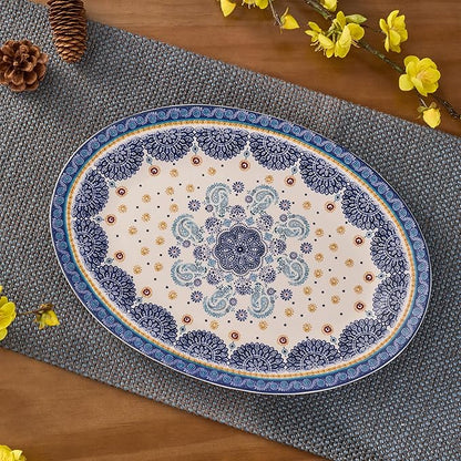 Set of 2 Bico Blue Talavera Oval Platters