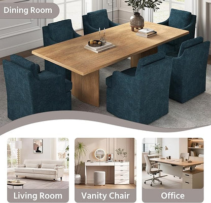 Navy Upholstered Dining Chairs - Set of 4