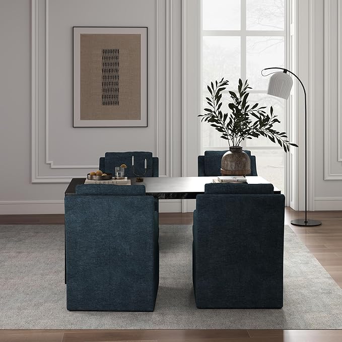 Navy Upholstered Dining Chairs - Set of 4