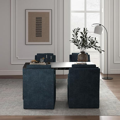 Navy Upholstered Dining Chairs - Set of 4