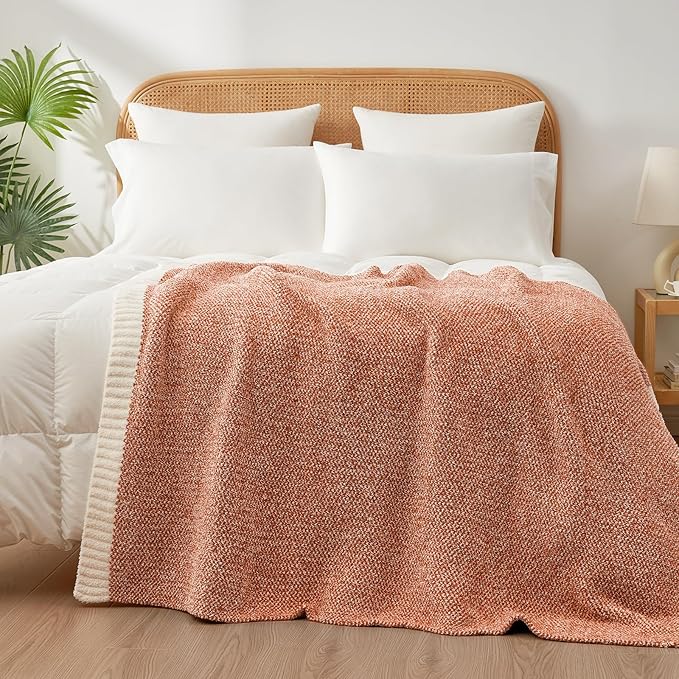 Snuggle Sac Ultra Soft Throw Blanket in Rust - 50 x 60 inch