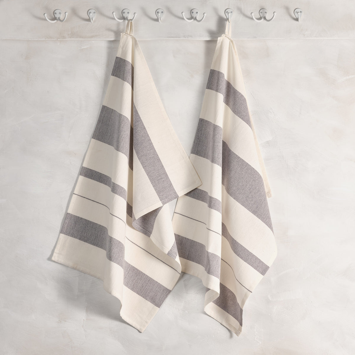 Set of 2 Handwoven Artisan Striped Kitchen Towels - 4 Colors