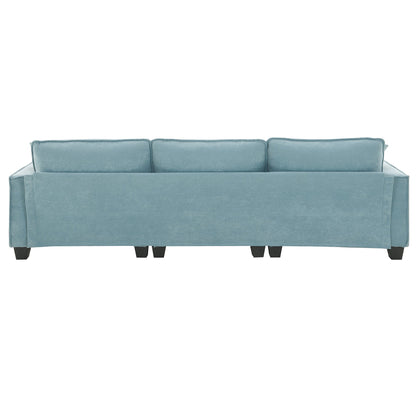 Modern Reversible Sofa Sectional in Sky Blue