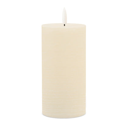 Ivory Wax 3D Flameless Pillar Candles