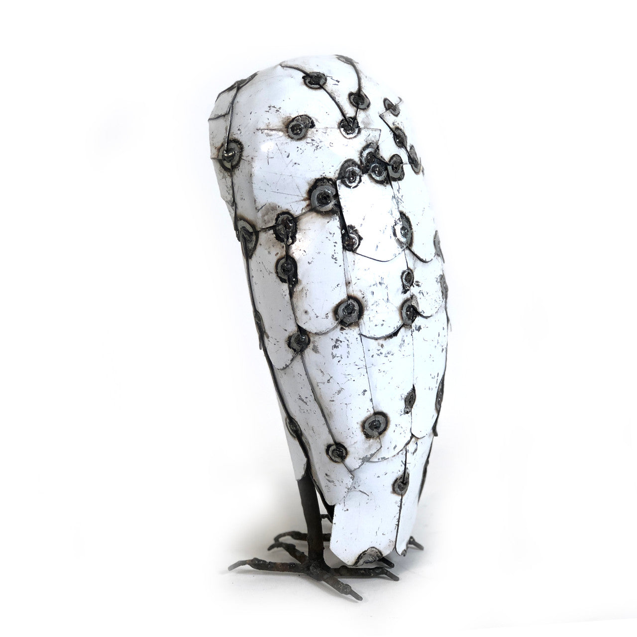Recycled Metal Snowy White Owls