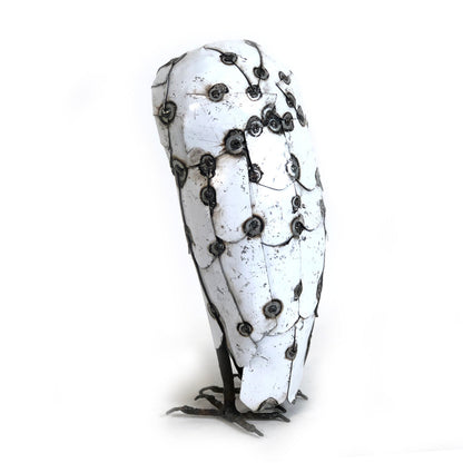 Recycled Metal Snowy White Owls