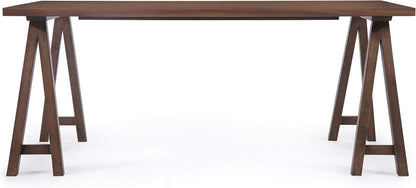 Mid Century A-Frame Dining Set - Walnut with Beige Upholstery