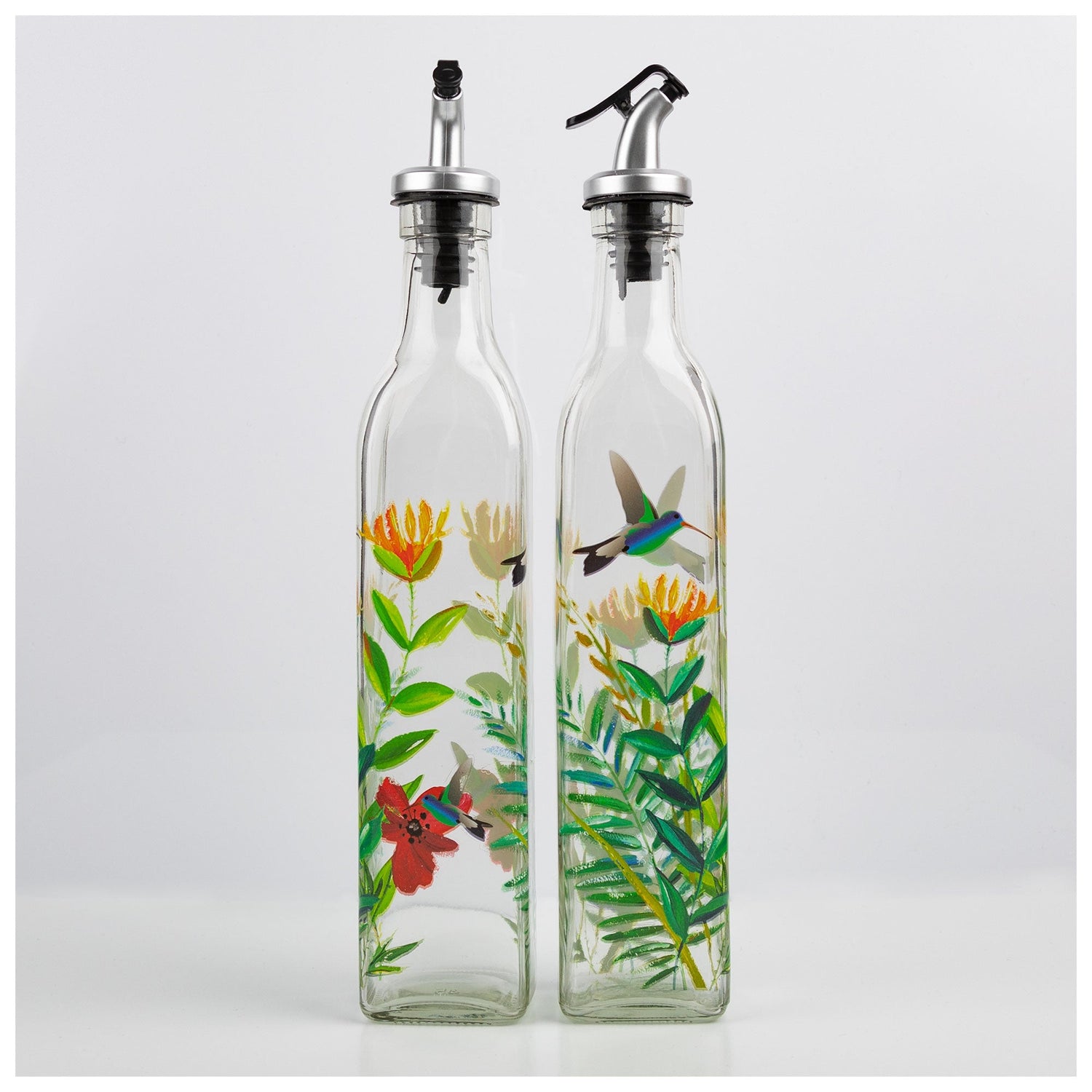 Floral Hummingbird Oil &amp; Vinegar Set