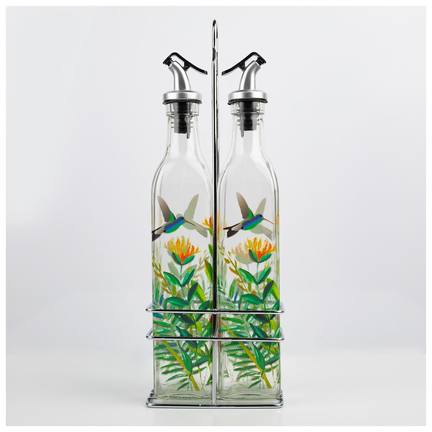 Floral Hummingbird Oil &amp; Vinegar Set
