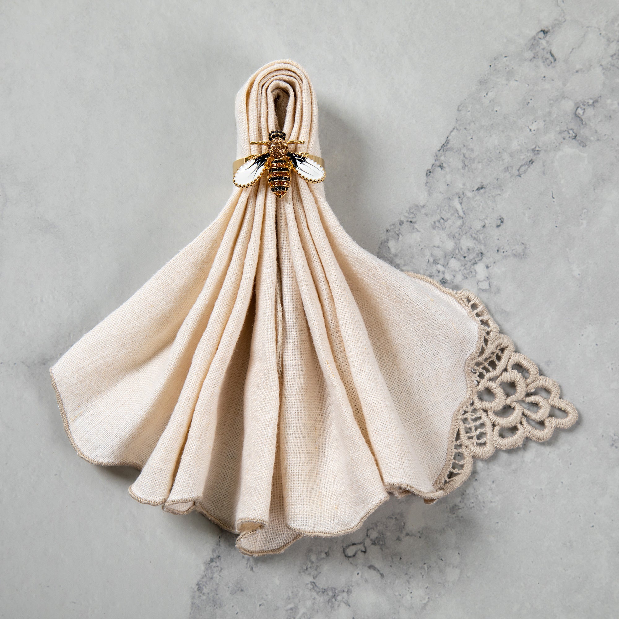 Elegant Bee Napkin Rings - Set of 4