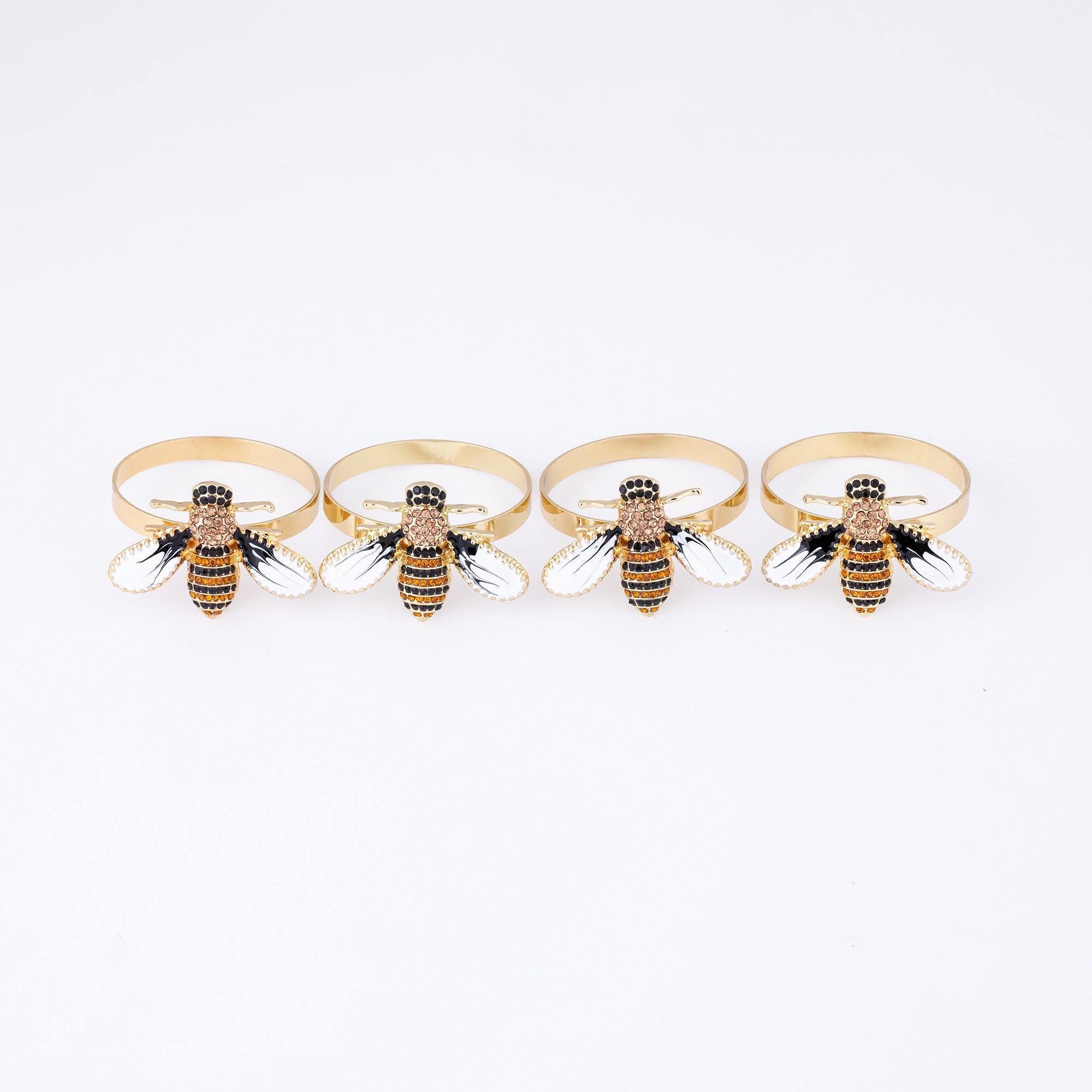 Elegant Bee Napkin Rings - Set of 4