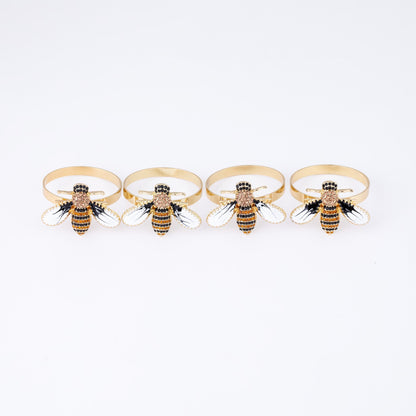 Elegant Bee Napkin Rings - Set of 4