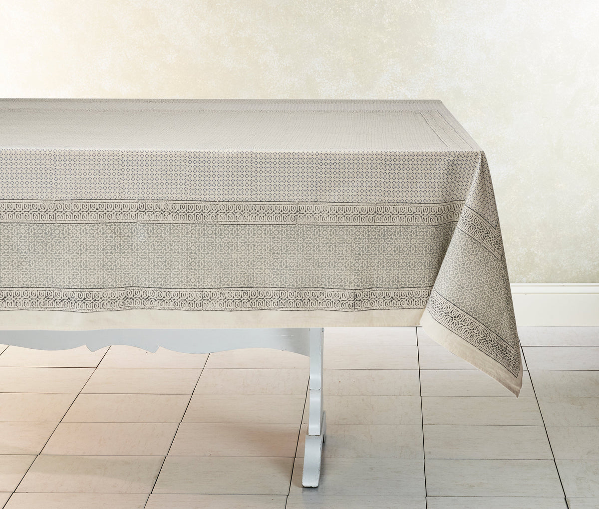 Hand Block Printed Cotton Tablecloths - Multiple Colors