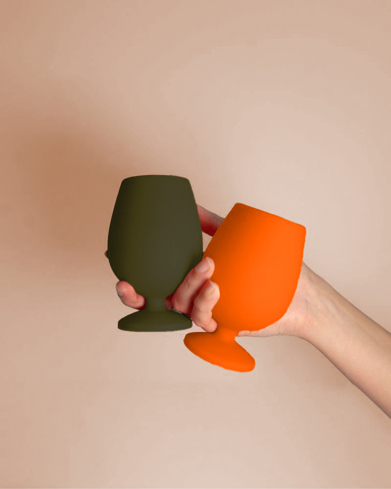 Fall | Stemmed | Silicone Unbreakable Wine Glasses - Set of 4