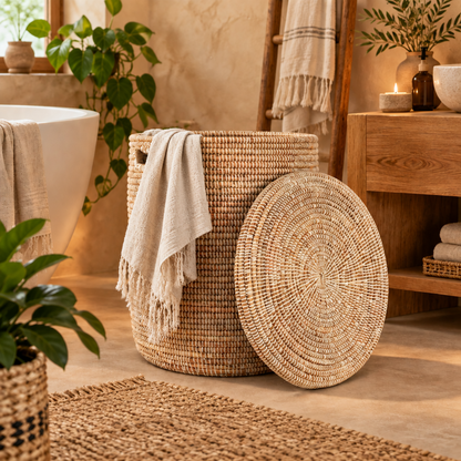 White Flat Lid Basket - Large