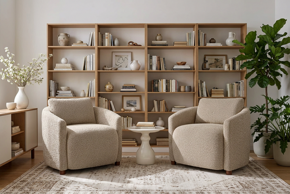 Boucle Barrel Chairs - 2 pc Set