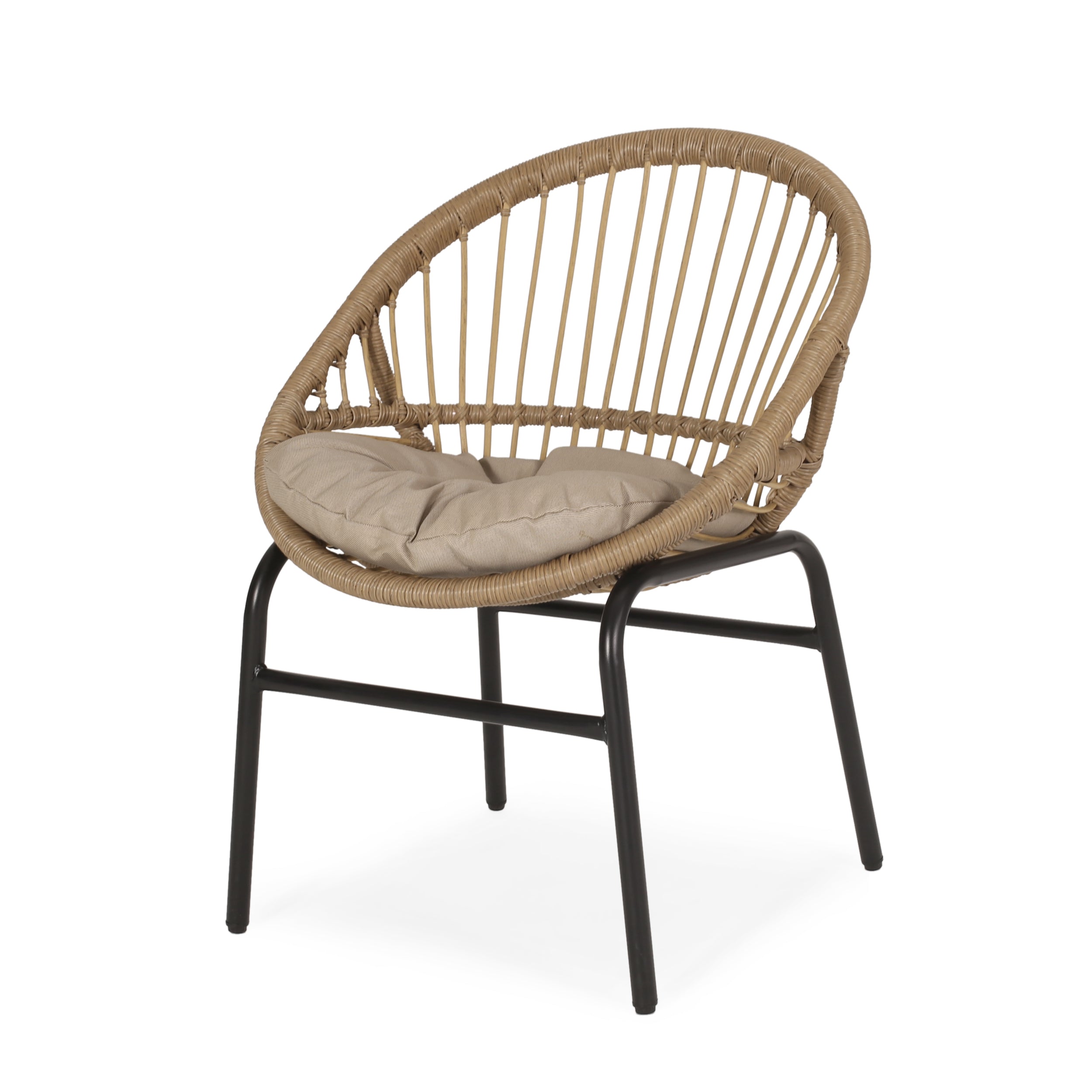 Outdoor Accent Chair with Curved Back - Set of 2