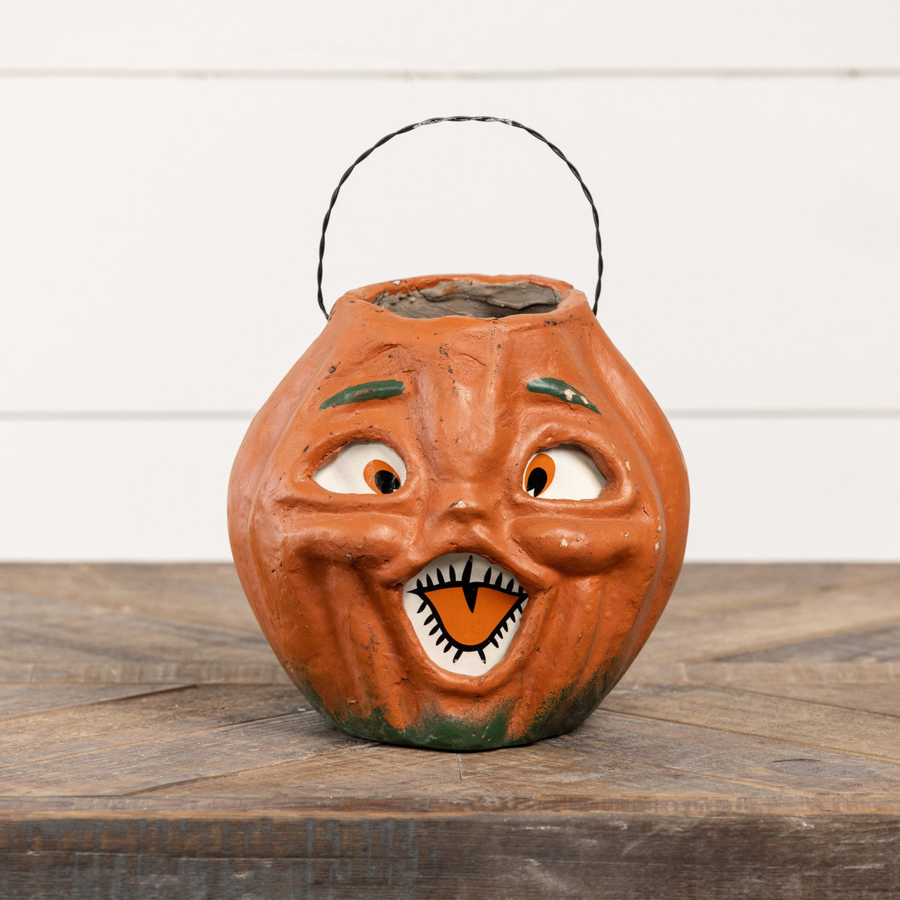 Vintage-Inspired Orange Resin Mache Jack-O-Lantern Choir Boy