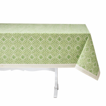 Hand Block Printed Cotton Tablecloths - Multiple Colors
