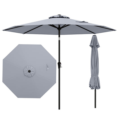 9 FT Outdoor Market Patio Table Umbrella w/ Push Button Tilt/Crank/Lift - 6 Colors