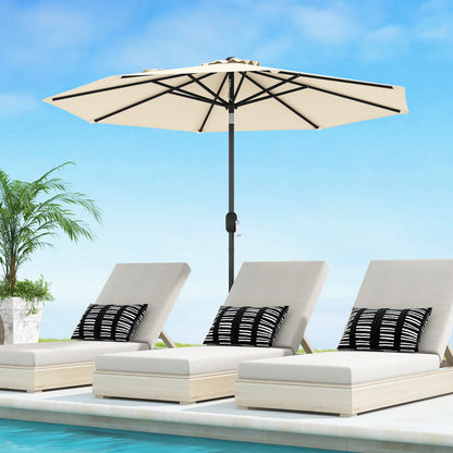 9 FT Outdoor Market Patio Table Umbrella w/ Push Button Tilt/Crank/Lift - 6 Colors