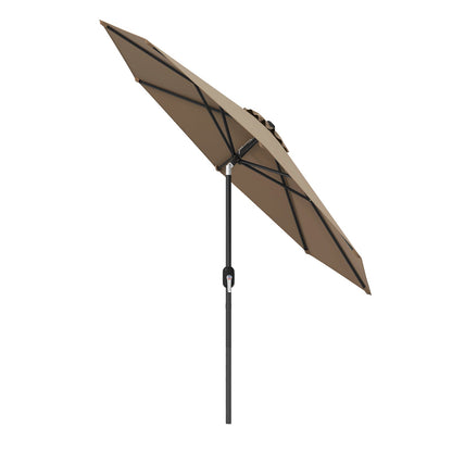 9 FT Outdoor Market Patio Table Umbrella w/ Push Button Tilt/Crank/Lift - 6 Colors