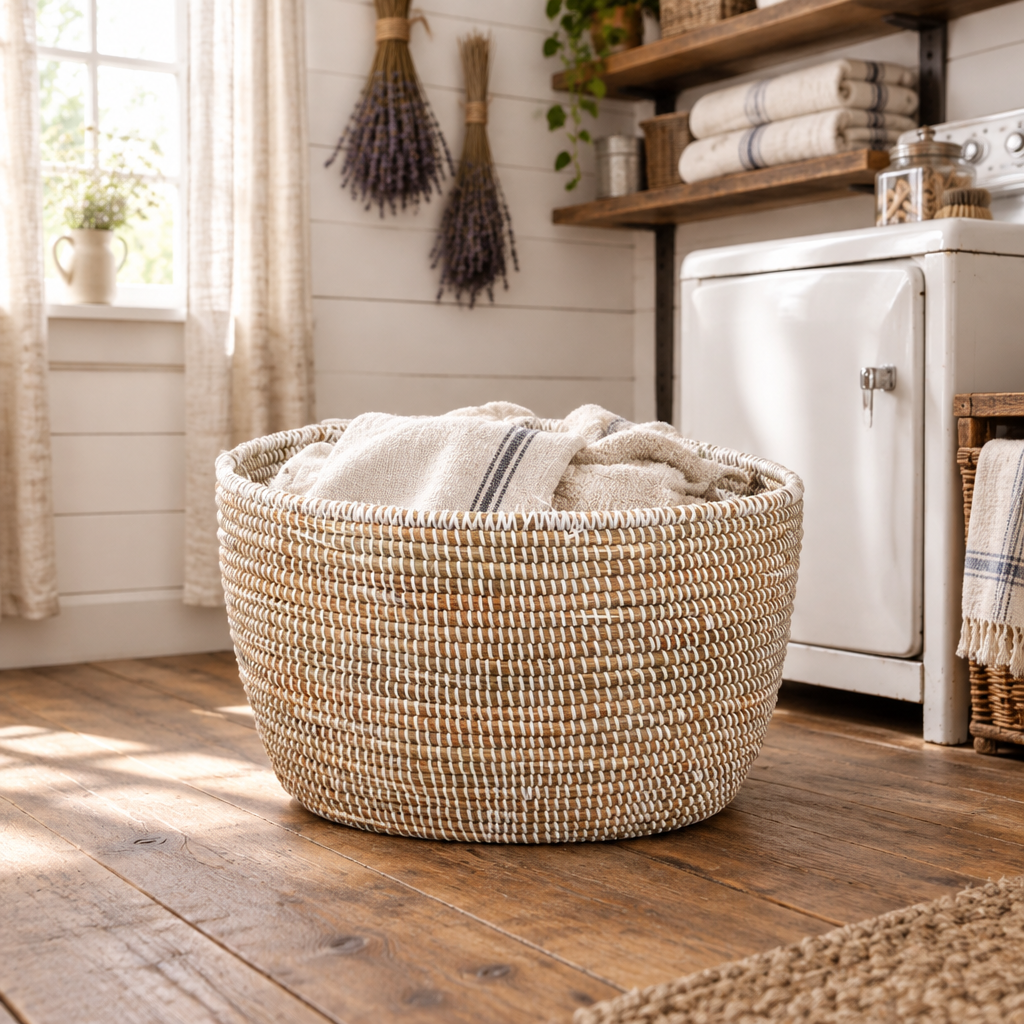 White Oval Basket
