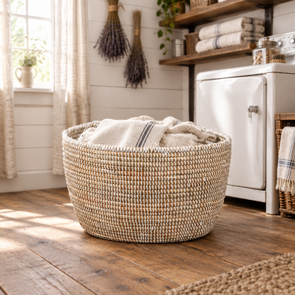 White Oval Basket