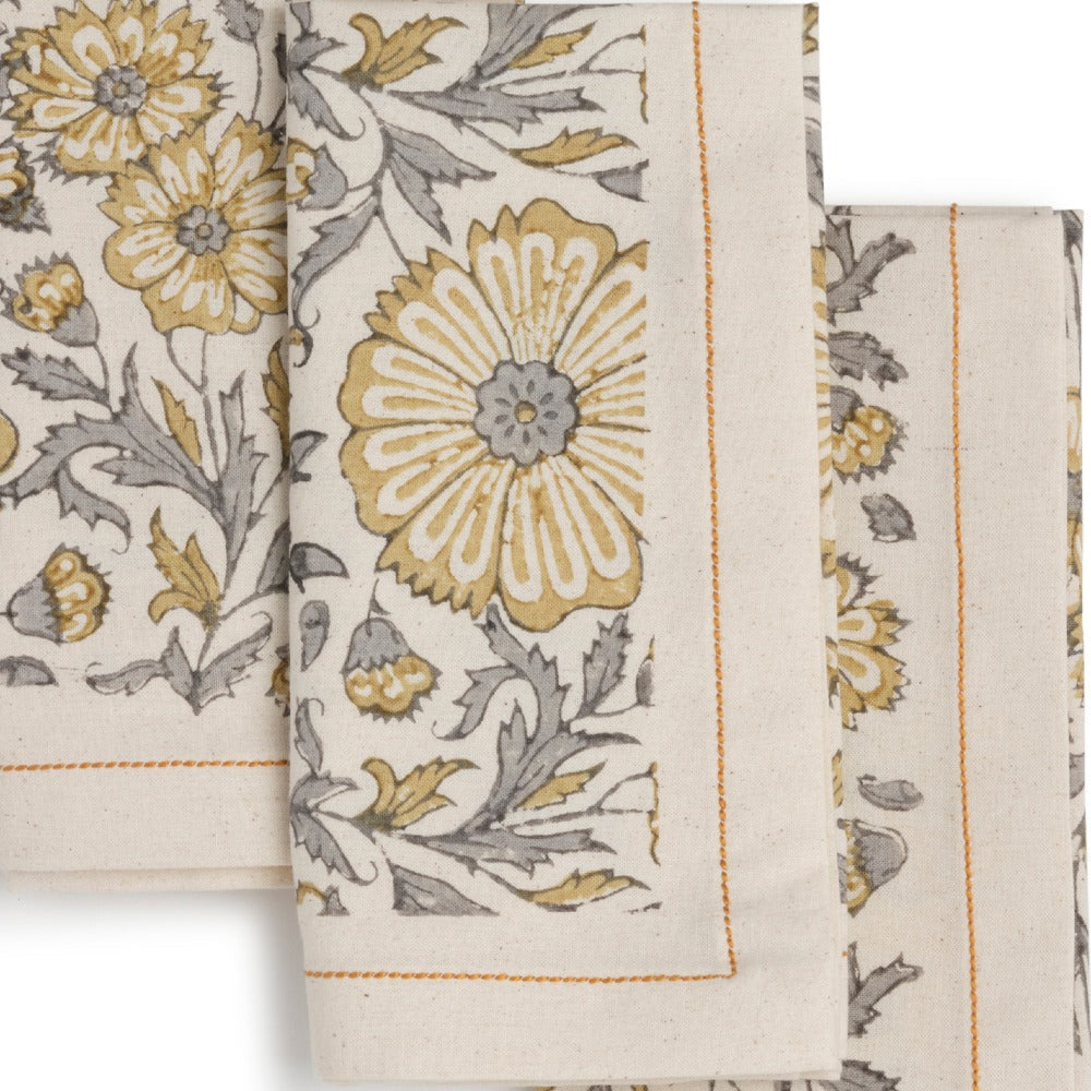 Hand Block Printed Cotton Napkins - Set of 4