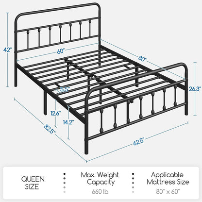 Queen Size Metal Platform Bed Frame