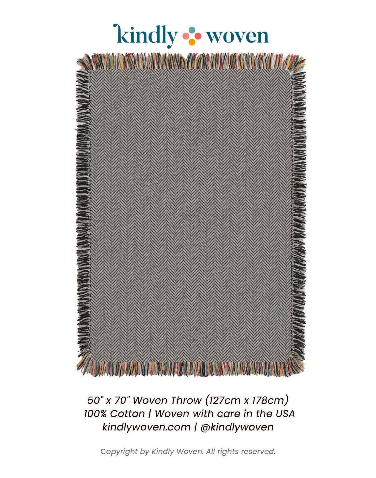 Neutral Herringbone Jacquard Woven Throw