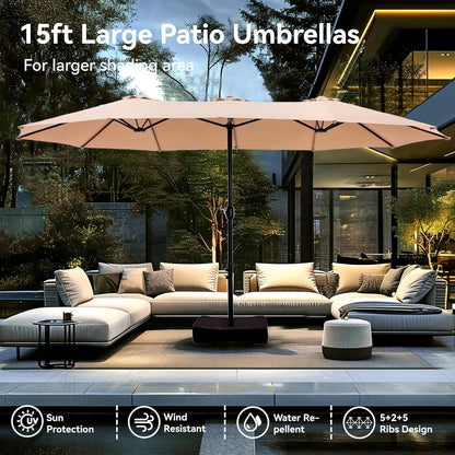 15 Foot Extra Large Patio Umbrella For Outdoor Shade