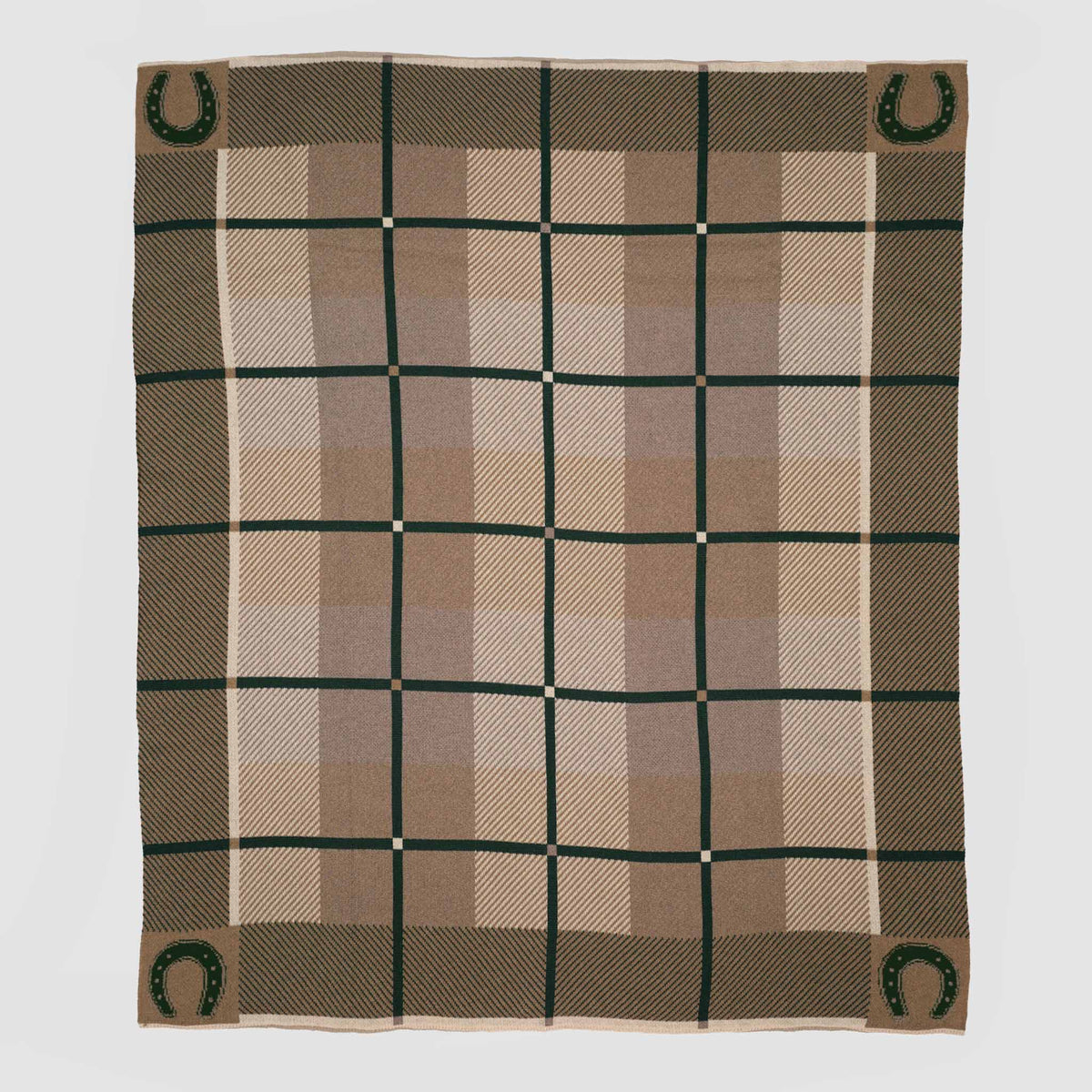 Equestrian Barn Plaid - Cotton Sustainable Knit Stripe Throw Blanket