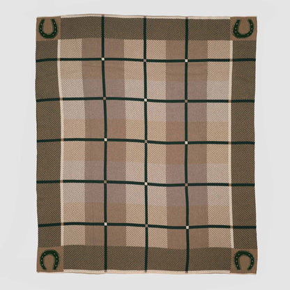 Equestrian Barn Plaid - Cotton Sustainable Knit Stripe Throw Blanket