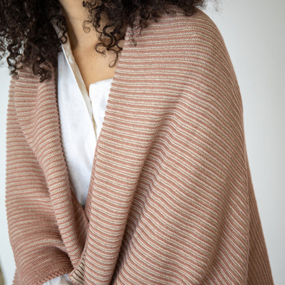 Ribbed Organic Cotton Knit Throw Blanket