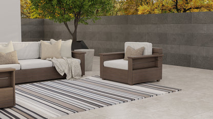 Stripes Cool Grey Outdoor Mat