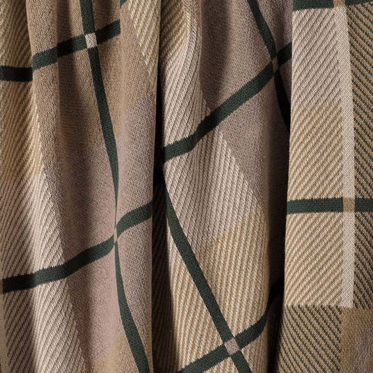 Equestrian Barn Plaid - Cotton Sustainable Knit Stripe Throw Blanket