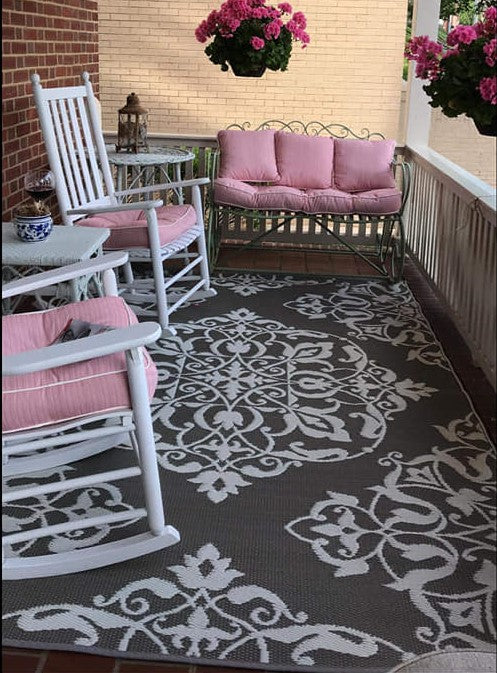 Wrought Iron Cool Grey Reversible Outdoor Mat