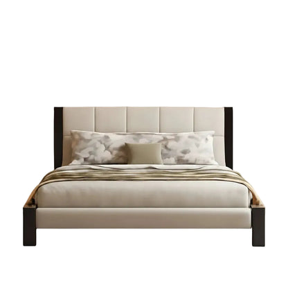 King Size Beige Boucle Upholstered Bed Frame