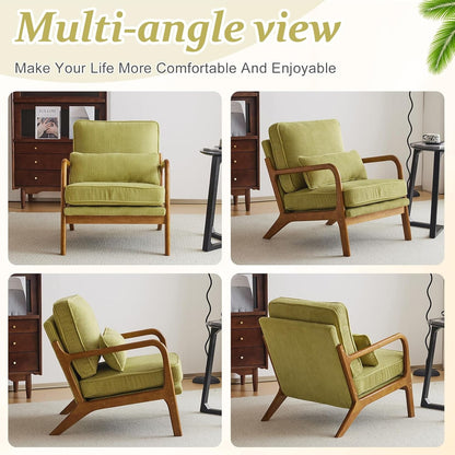 Corduroy Armchair in Light Olive