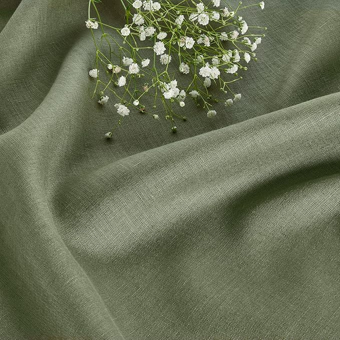 100% Pure Linen Table Runner 14 x 48 Inch - Artichoke Green