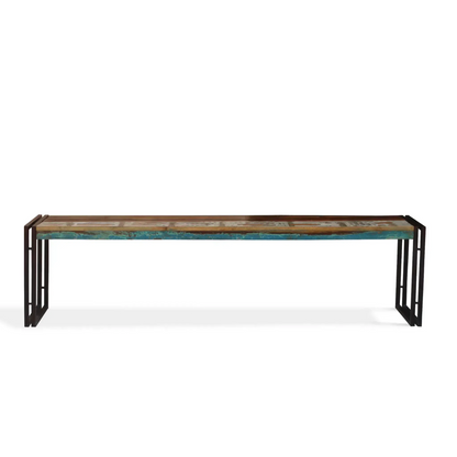 Old Reclaimed Wood Bench with Metal Legs