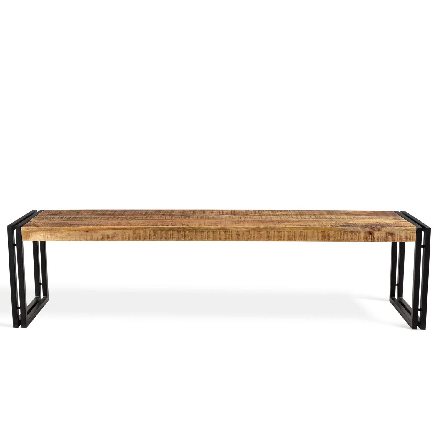 Reclaimed Mango Wood Bench with Metal Legs