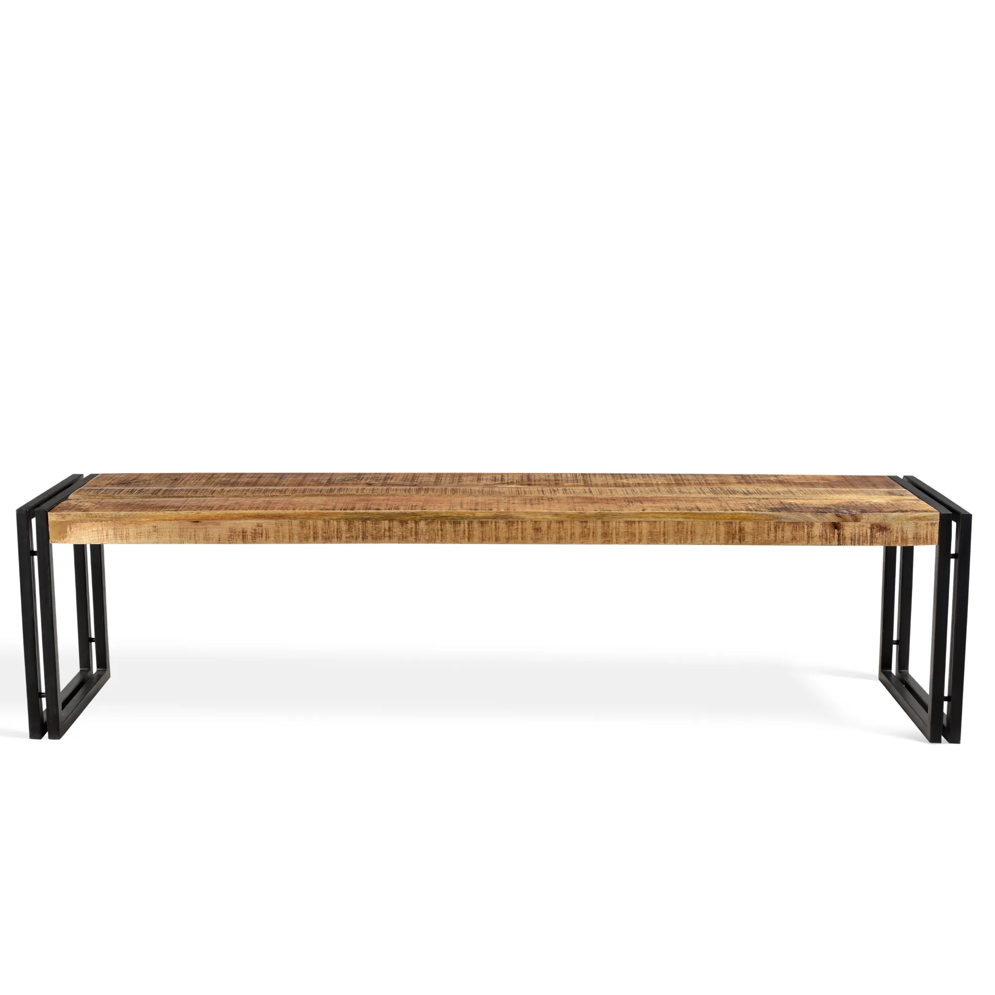 Reclaimed Mango Wood Bench with Metal Legs