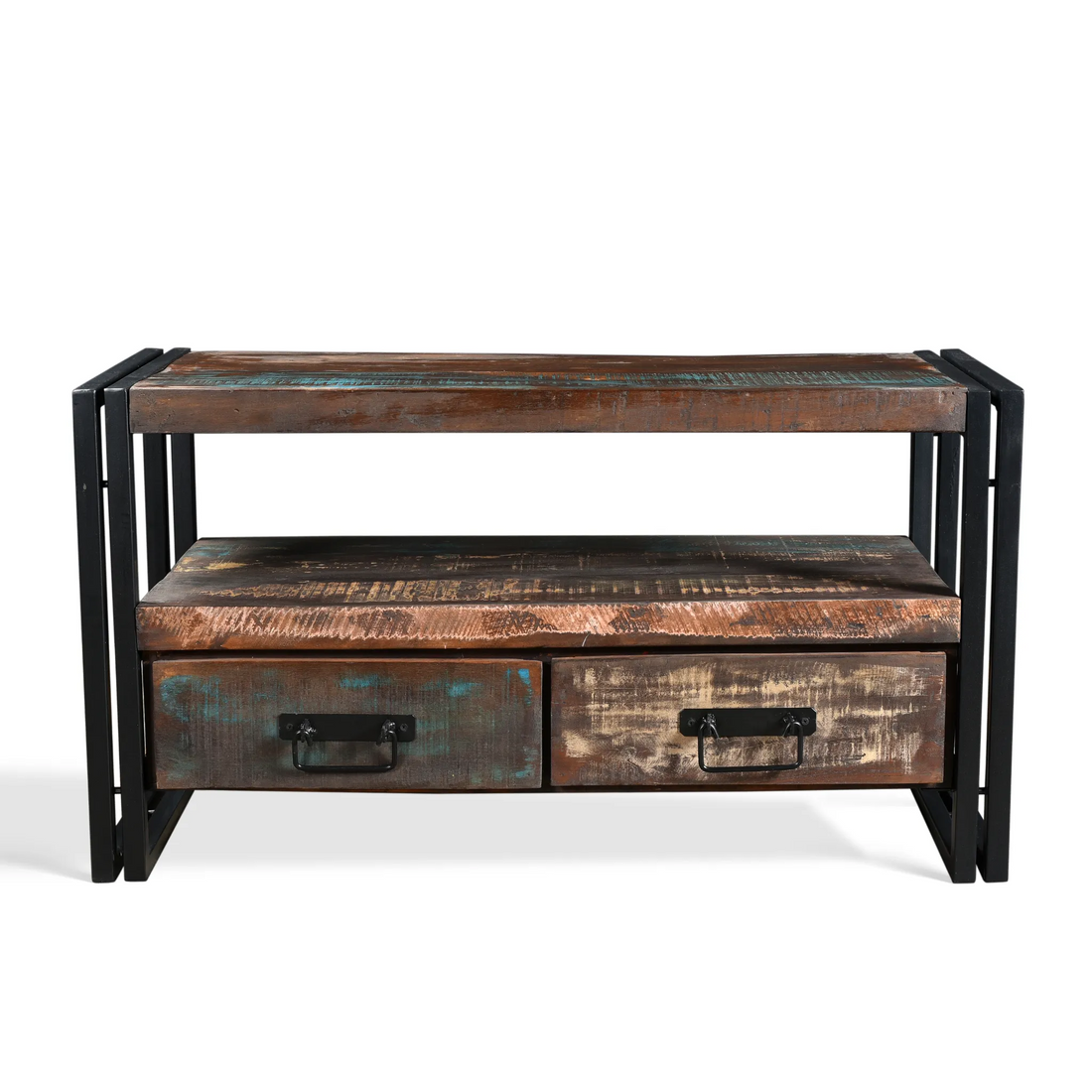 Reclaimed Wood TV Cabinet With Drawers