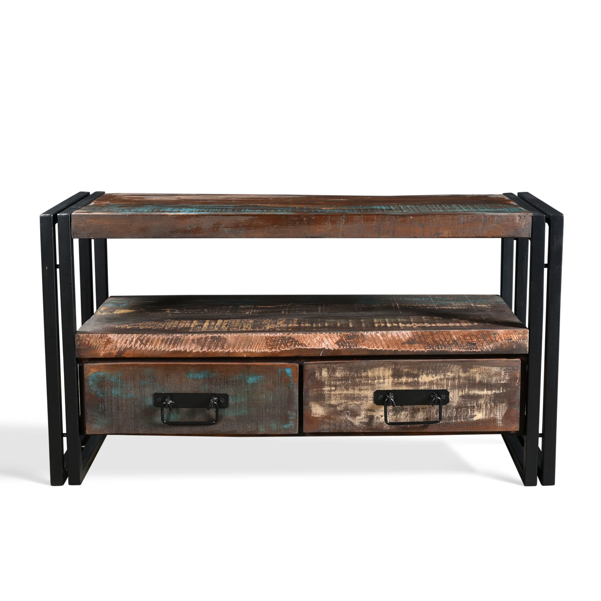 Reclaimed Wood TV Cabinet With Drawers