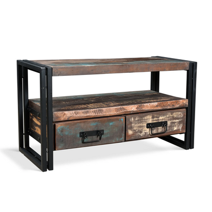 Reclaimed Wood TV Cabinet With Drawers