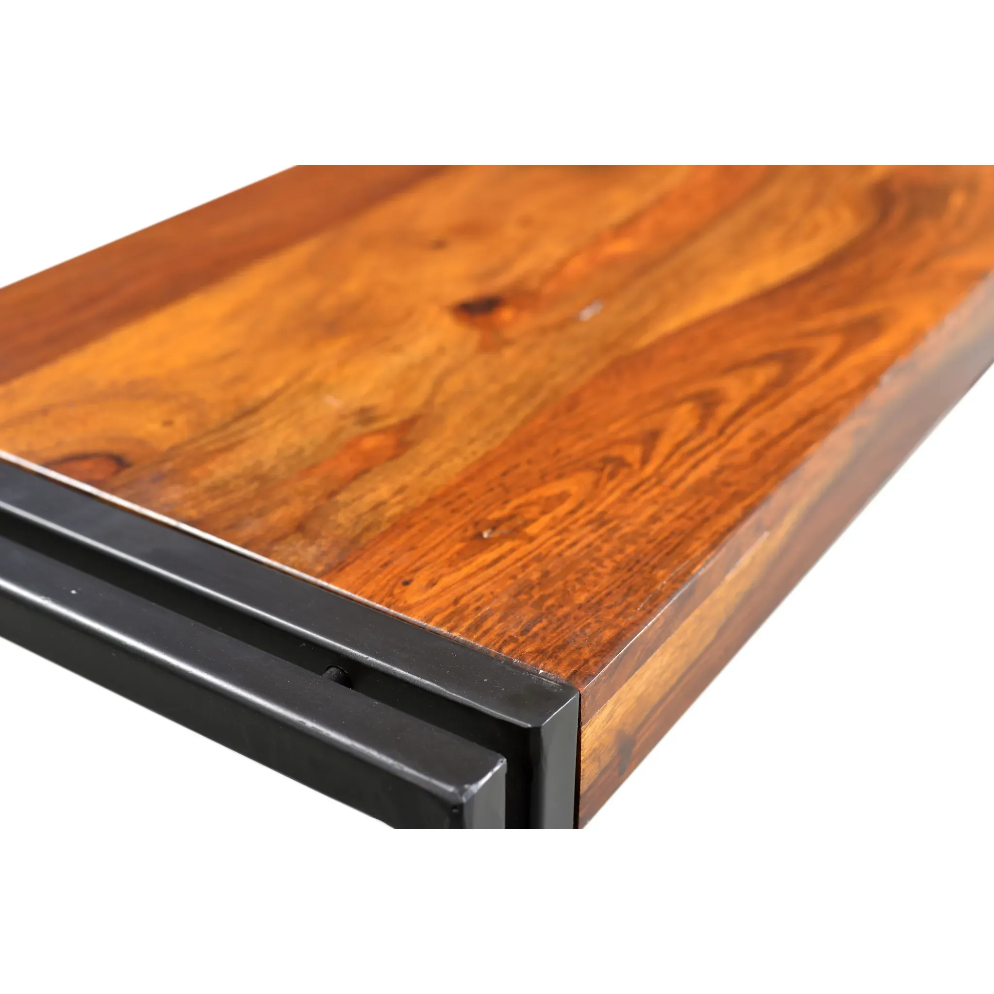 Solid Sheesham Bench with Metal legs